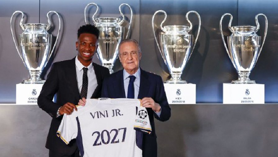 Vinicius gia hạn hợp đồng với Real Madrid tới năm 2027