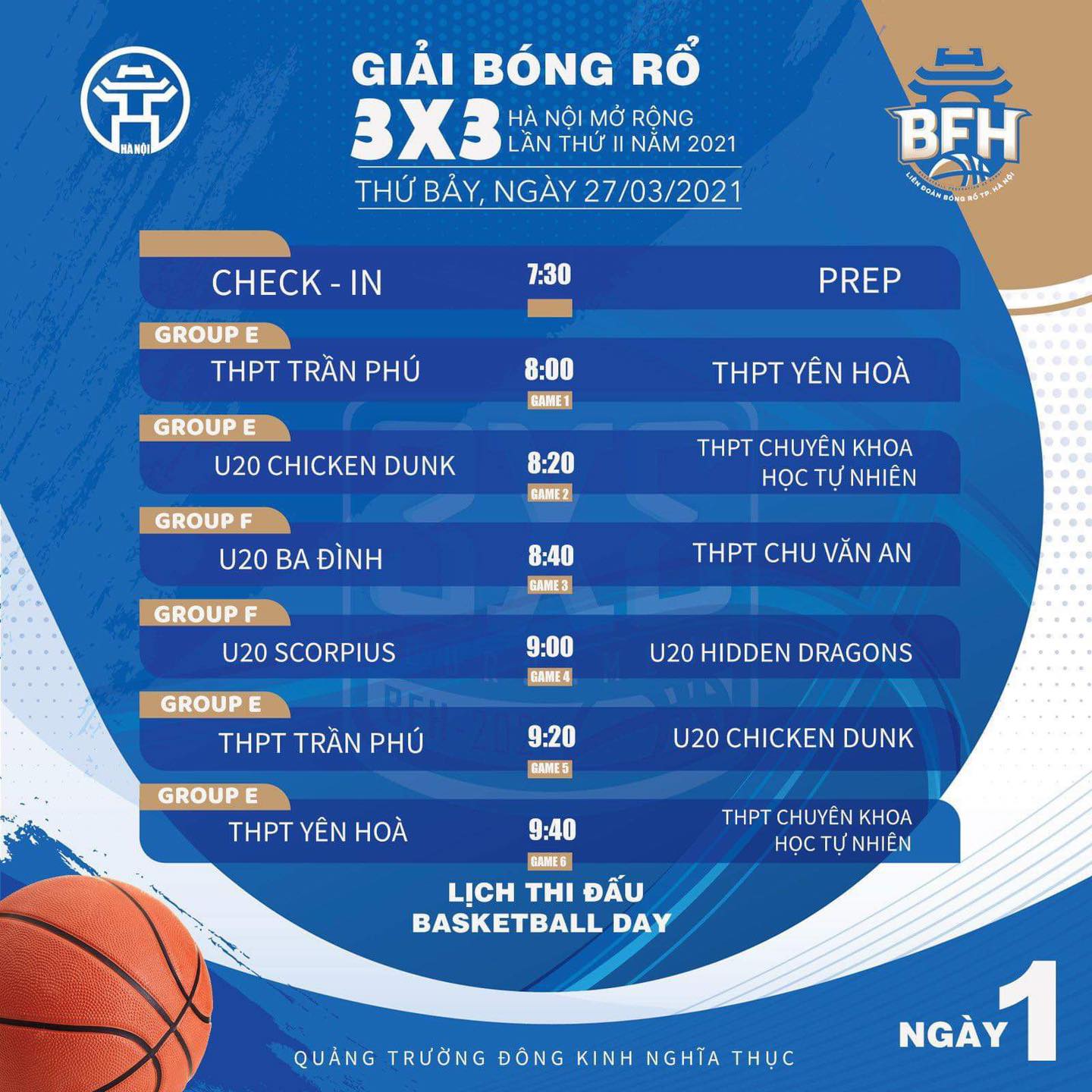 Lịch thi đấu giải bóng rổ 3x3 Hà Nội mở rộng lần 2 năm 2021 - Ảnh 2