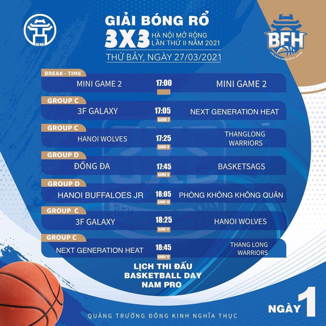 Lịch thi đấu giải bóng rổ 3x3 Hà Nội mở rộng lần 2 năm 2021 - Ảnh 5