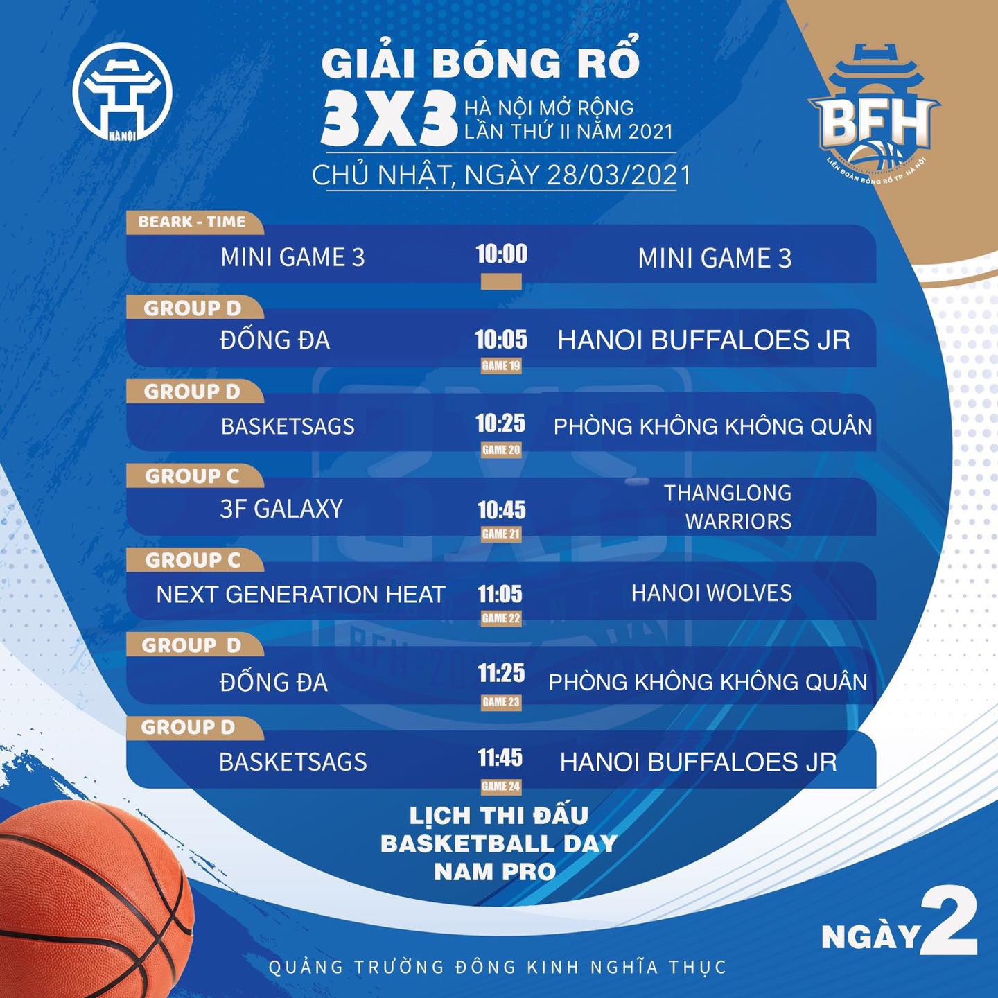 Lịch thi đấu giải bóng rổ 3x3 Hà Nội mở rộng lần 2 năm 2021 - Ảnh 7