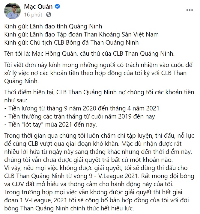 Cầu thủ đồng loạt nghỉ đá, Than Quảng Ninh có thể bị xử xuống hạng - Ảnh 2