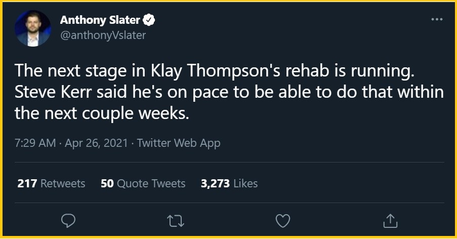 Klay Thompson mang đến tin vui đến cho NHM Golden State Warriors - Ảnh 1