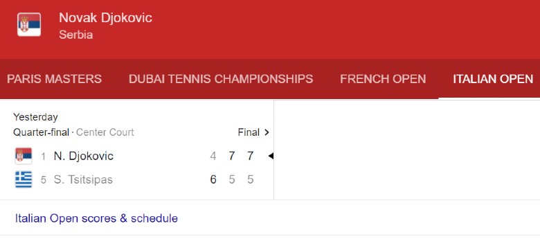 Trực tiếp tennis Tứ kết Rome Masters 2021: Novak Djokovic vs Stefanos Tsitsipas, 16h00 hôm nay ngày 15/5 - Ảnh 2