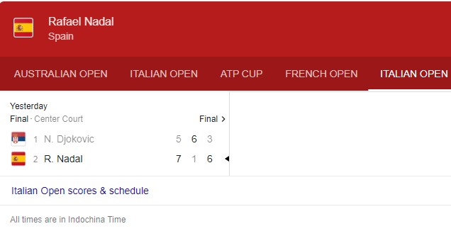 Trực tiếp Chung kết Rome Masters 2021: Rafael Nadal vs Novak Djokovic, 22h00 hôm nay ngày 16/5 - Ảnh 3