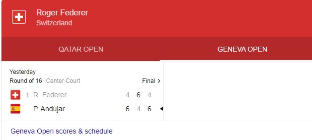Trực tiếp tennis Roger Federer vs Pablo Andujar - Vòng 2 Geneva Open, 20h00 hôm nay 18/5 - Ảnh 2