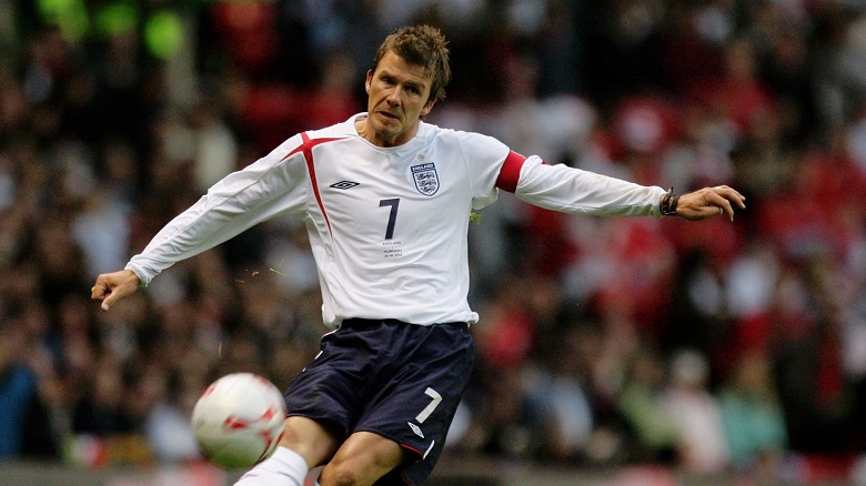 Áo số 7 của ĐT Anh từng thuộc về David Beckham