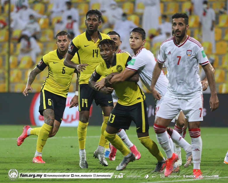 Malaysia thất thủ 0-4 trước ĐT UAE ở lượt trận trước