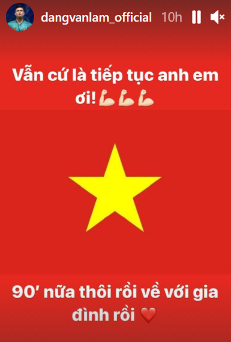 Thủ môn Đặng Văn Lâm gửi lời động viên tới đội tuyển Việt Nam - Ảnh 1