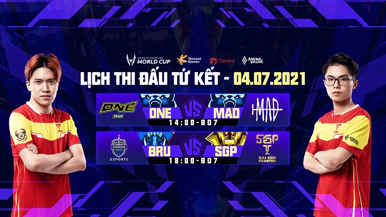 TRỰC TIẾP AWC 2021, tứ kết nhánh thua ngày 4/7: BRU vs SGP, ONE vs MAD - Ảnh 1