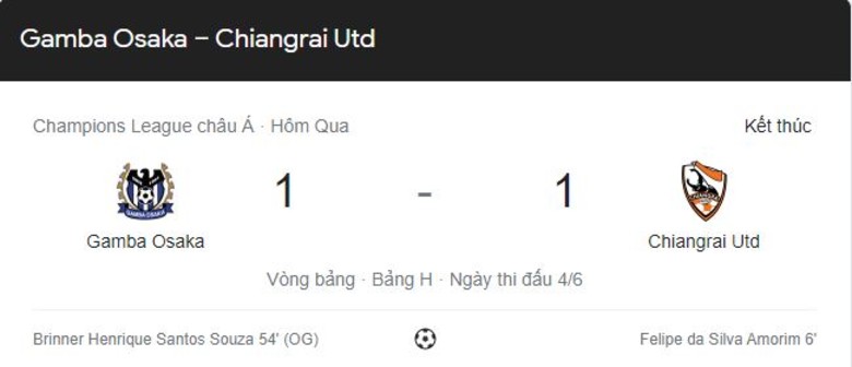 Kết quả bóng đá Gamba Osaka vs Chiangrai United, 23h00 ngày 4/7 - Ảnh 2