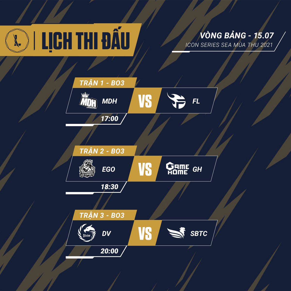 Lịch thi đấu ngày 1 tuần 1 Icon Series SEA mùa Thu 2021: MDH Esports vs Team Flash, Divine vs SBTC Esports - Ảnh 1