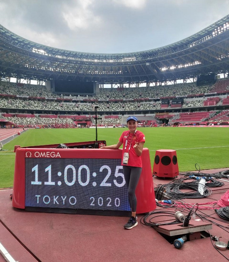 Chùm ảnh: Quách Thị Lan khởi động, làm quen đường chạy Olympic Tokyo 2021 - Ảnh 1