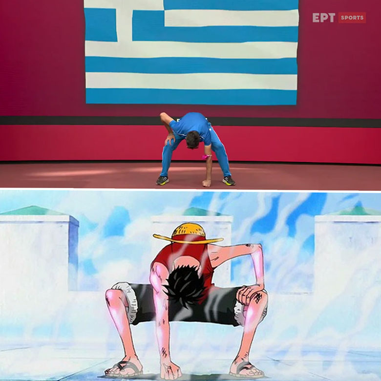 Nam thần nhảy xa Hy Lạp gây sốt tại Olympic Tokyo 2021 với tư thế chào sân kiểu Once Piece - Ảnh 2