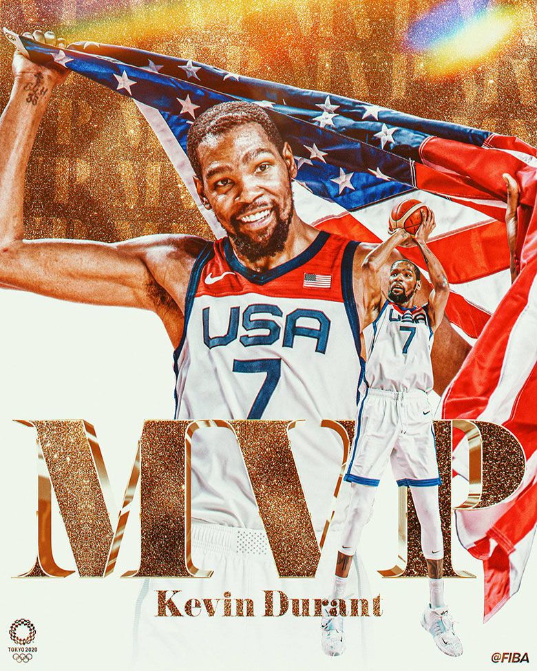 Kevin Durant nhận danh hiệu MVP của Olympic Tokyo 2021 - Ảnh 1