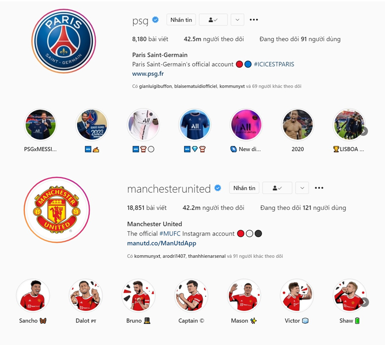 Hiệu ứng Messi bùng nổ, PSG vượt MU về lượng fan trên Instagram - Ảnh 1