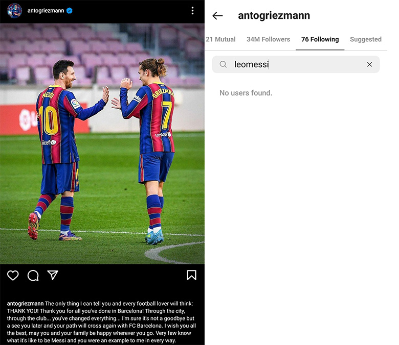 Antoine Griezmann 'dứt tình' phũ phàng với Messi trên mạng xã hội - Ảnh 2