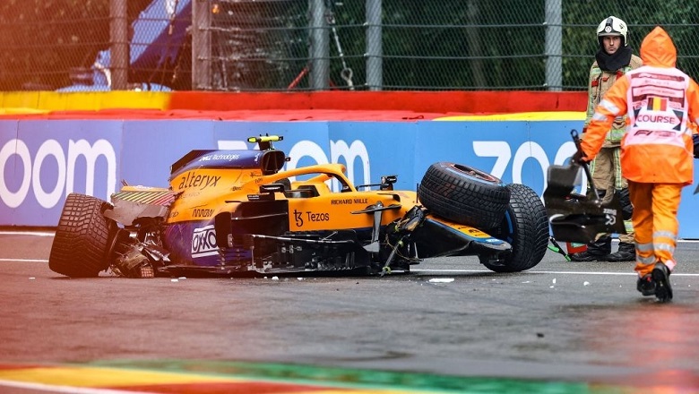 Xe mất lái ở tốc độ 300km/h, Lando Norris thoát chết thần kỳ tại Grand Prix Bỉ - Ảnh 1