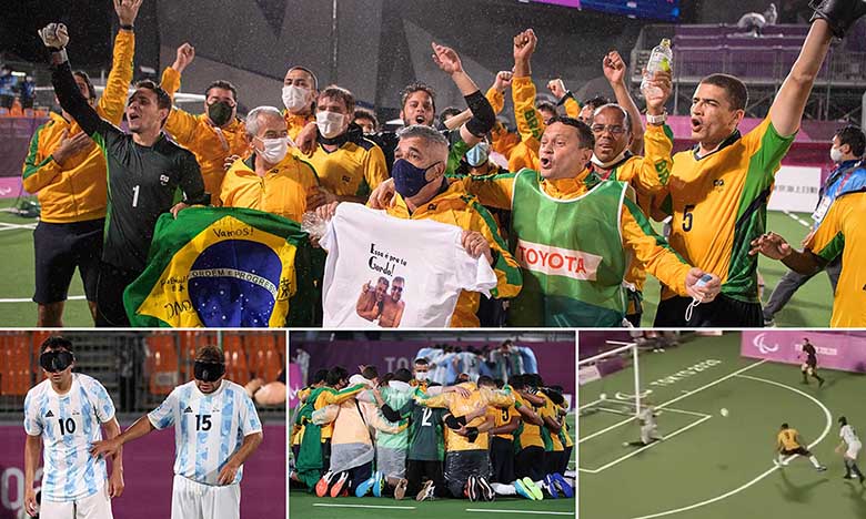 Đánh bại đại kình địch Argentina, Brazil giành HCV bóng đá khiếm thị Paralympic Tokyo - Ảnh 1