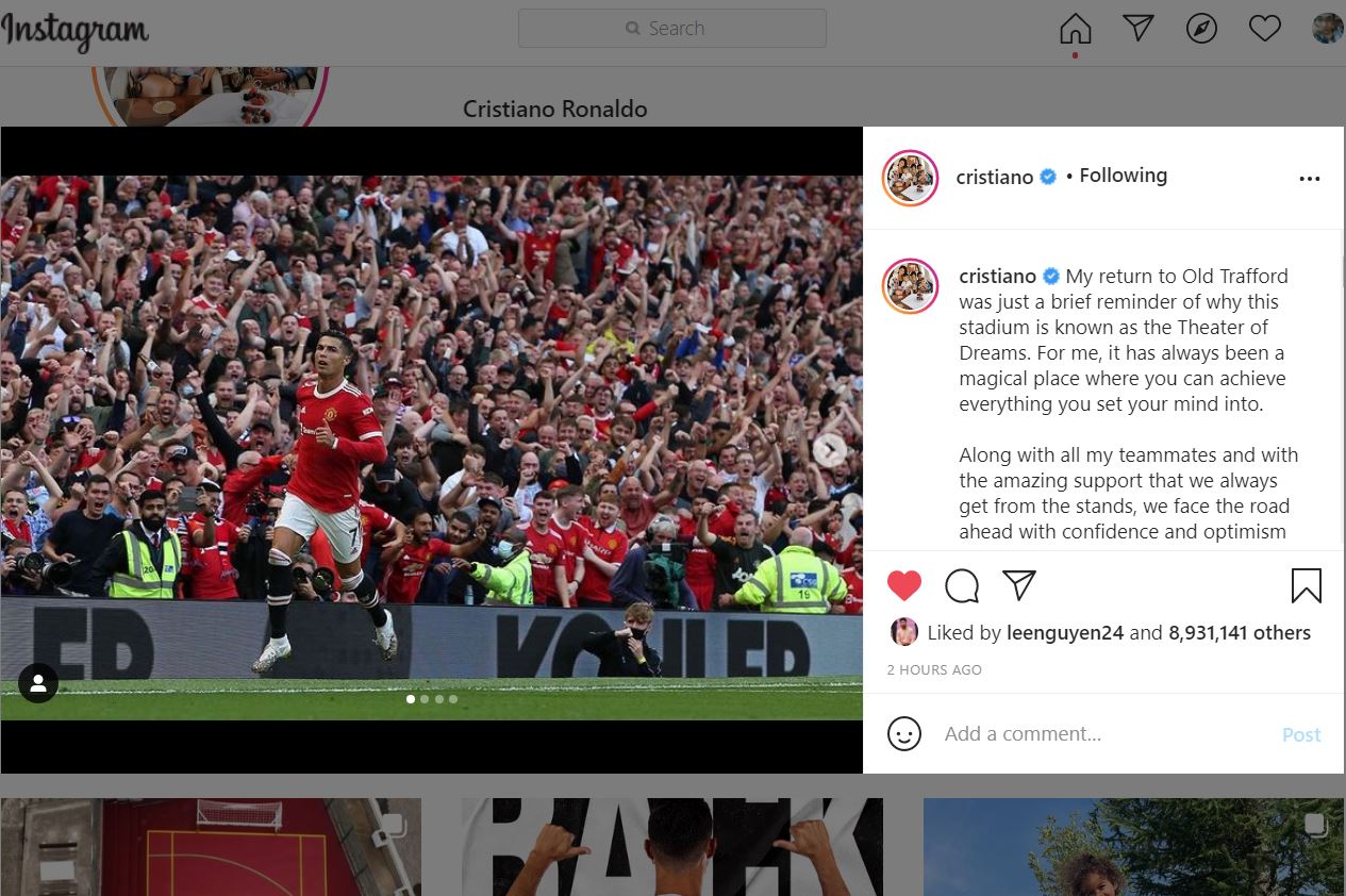 Ronaldo lên Instagram viết status dài 101 chữ sau khi trận MU vs Newcastle kết thúc 15 phút - Ảnh 1