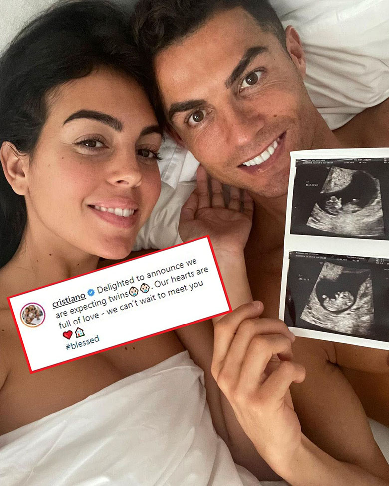Ronaldo 'lập cú đúp' sinh đôi với cô bạn gái Georgina Rodriguez - Ảnh 2