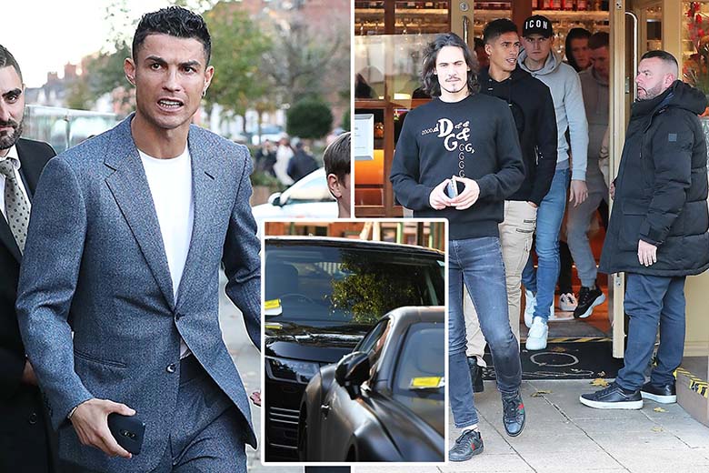 Ronaldo đỗ xe sai quy định khi đi ăn cùng với toàn đội MU - Ảnh 11