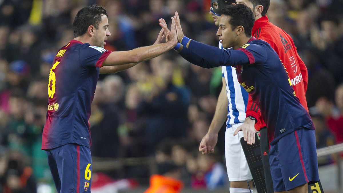 Sau Alves, Xavi muốn đưa Thiago trở lại Barca - Ảnh 1