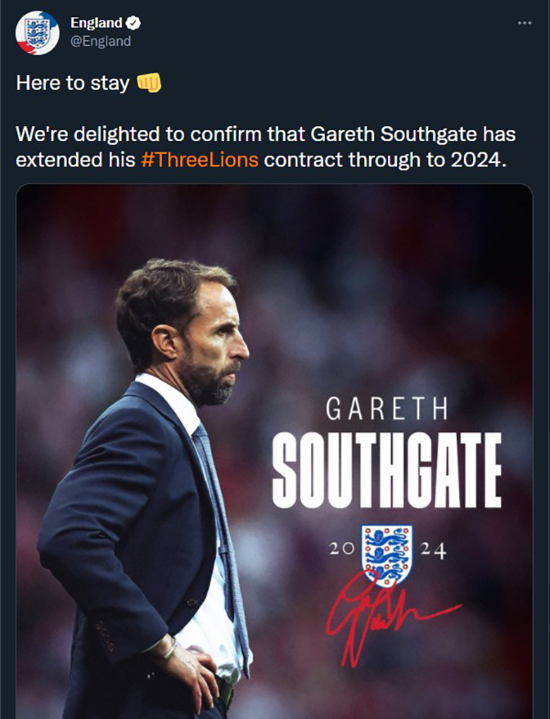 ĐT Anh gia hạn với Gareth Southgate đến Euro 2024 - Ảnh 1