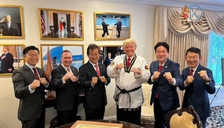 Không tập luyện ngày nào, cựu tổng thống Mỹ Donald Trump nhận cửu đẳng huyền đai Taekwondo  - Ảnh 1