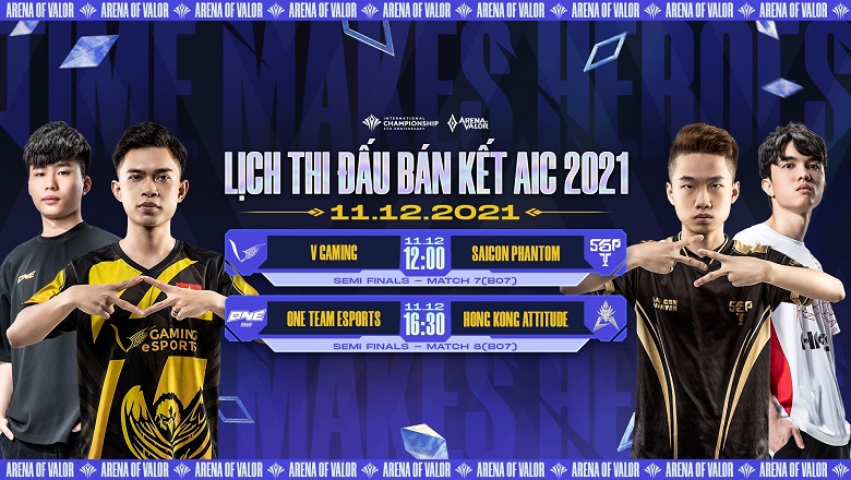 Lịch thi đấu bán kết AIC ngày 11/12: VGM vs SGP, ONE vs HKA - Ảnh 1