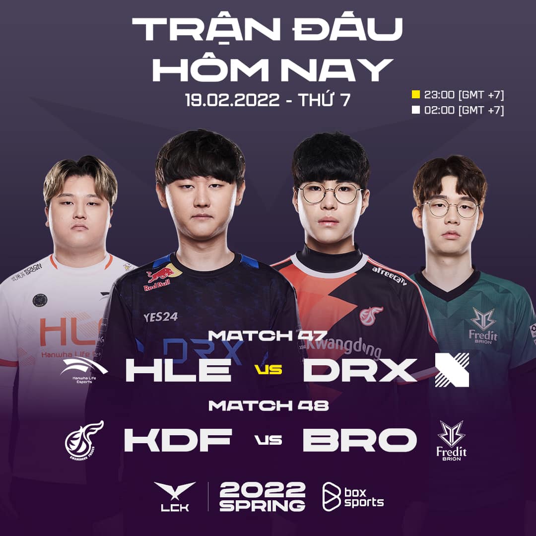 TRỰC TIẾP LCK mùa Xuân 2022 ngày 19/2: HLE vs DRX, KDF vs BRO - Ảnh 1