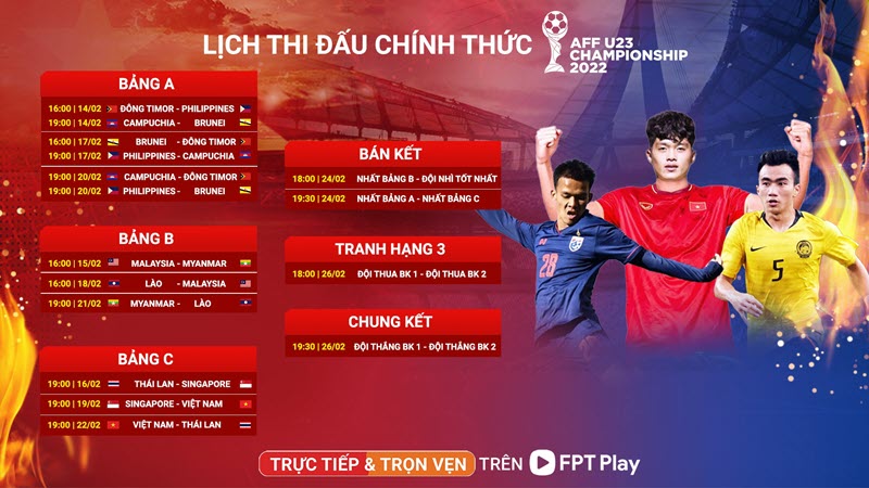 Xem trực tiếp U23 Đông Nam Á 2022 đá ở đâu, trên kênh nào? - Ảnh 3