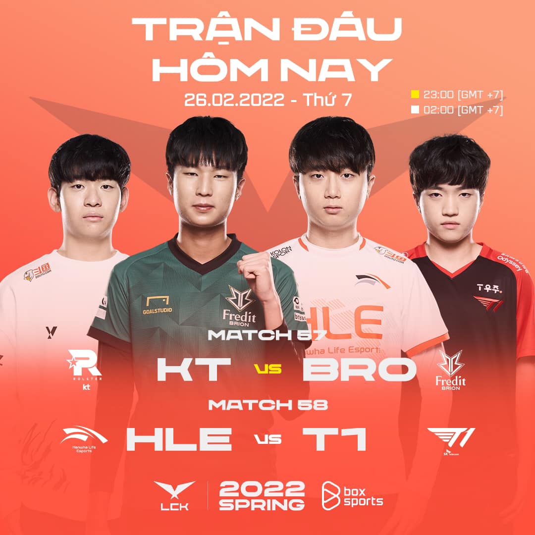 TRỰC TIẾP LCK mùa Xuân 2022 ngày 26/2: KT vs BRO, HLE vs T1 - Ảnh 1