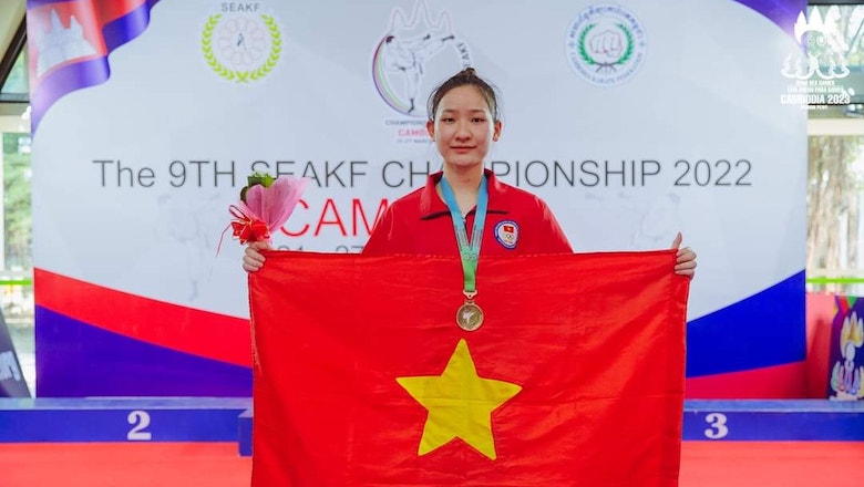 Hoàng Thị Mỹ Tâm tiếp tục thống trị giải Vô địch Karate Đông Nam Á 2022  - Ảnh 1
