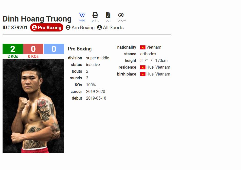 Trận thắng đai Boxing WBA Đông Á của Trương Đình Hoàng không được ghi nhận trên BoxRec? - Ảnh 1
