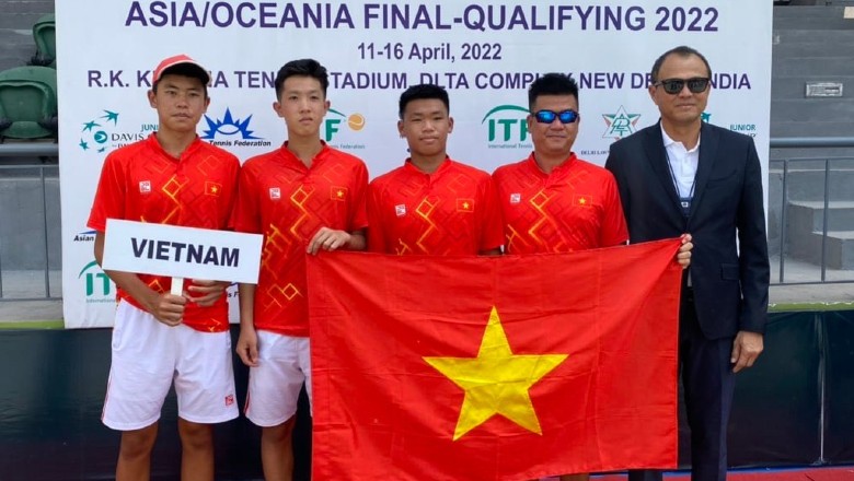 Tuyển quần vợt trẻ Việt Nam đè bẹp Thái lan ở trận ra quân CK Vòng loại Junior Davis Cup - Ảnh 1