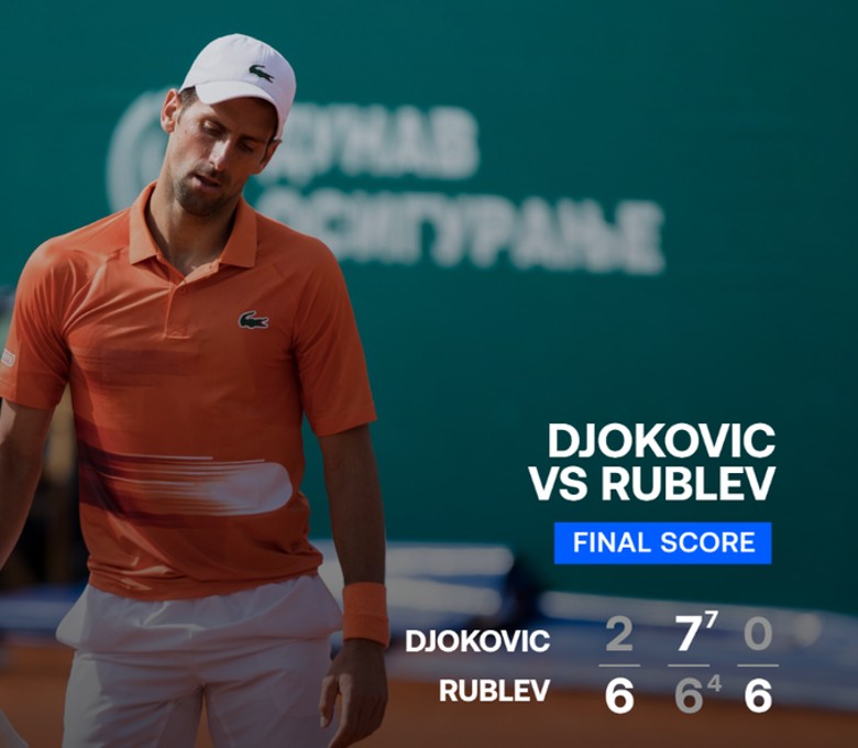 Djokovic thua Rublev ở chung kết Serbia Open, tiếp tục trắng tay trong năm 2022 - Ảnh 2