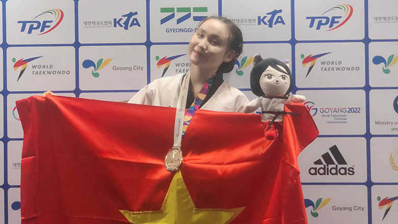 Em gái Châu Tuyết Vân giành HCB giải Taekwondo thế giới - Ảnh 2