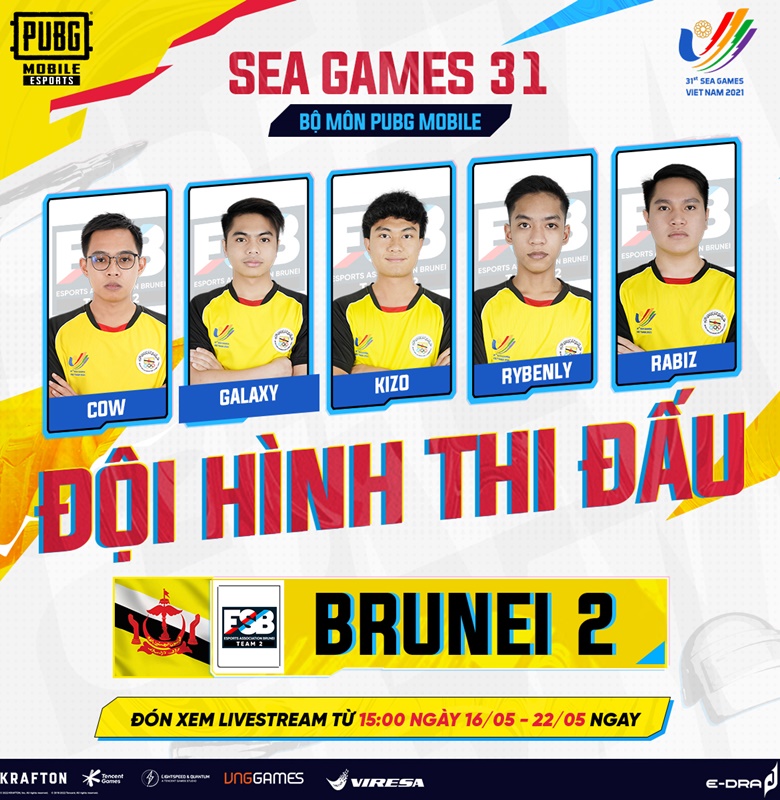 PUBG Mobile SEA Games 31: Brunei công bố đội hình 2 đại diện - Ảnh 3