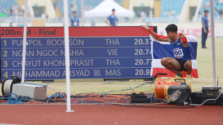 Thần đồng Thái Lan chạy nhanh như gió, 2 lần phá kỷ lục đoạt HCV 200m nam SEA Games 31 - Ảnh 4