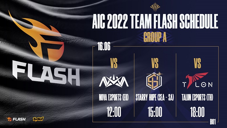 Lịch thi đấu của Team Flash tại giải Liên Quân Mobile AIC 2022 - Ảnh 1