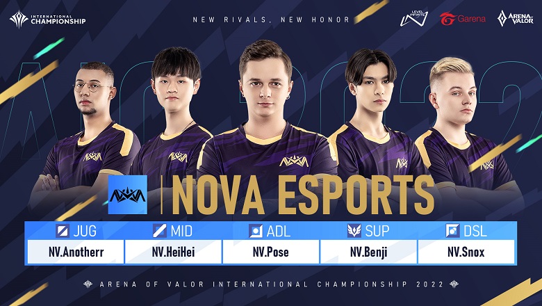 Liên Quân Mobile: Đội hình Nova Esports tham dự AIC 2022 - Ảnh 1