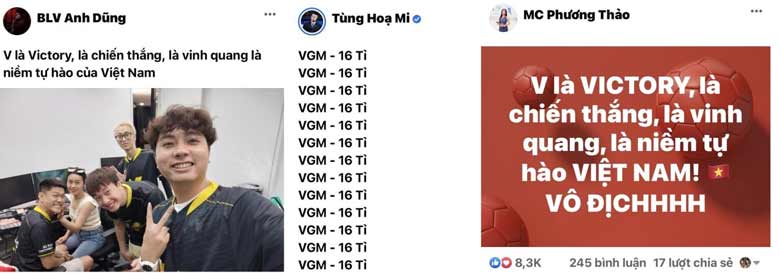 Quá tự hào, BLV và cộng đồng người hâm mộ thi nhau chúc mừng VGM sau chiến thắng tại AIC 2022 - Ảnh 4