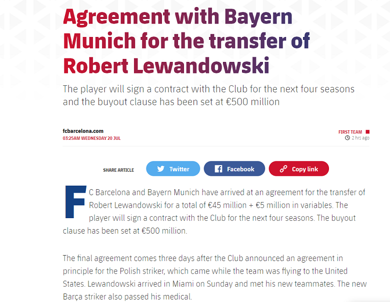 Lewandowski chính thức trở thành người của Barcelona, phí giải phóng hợp đồng 500 triệu euro - Ảnh 1