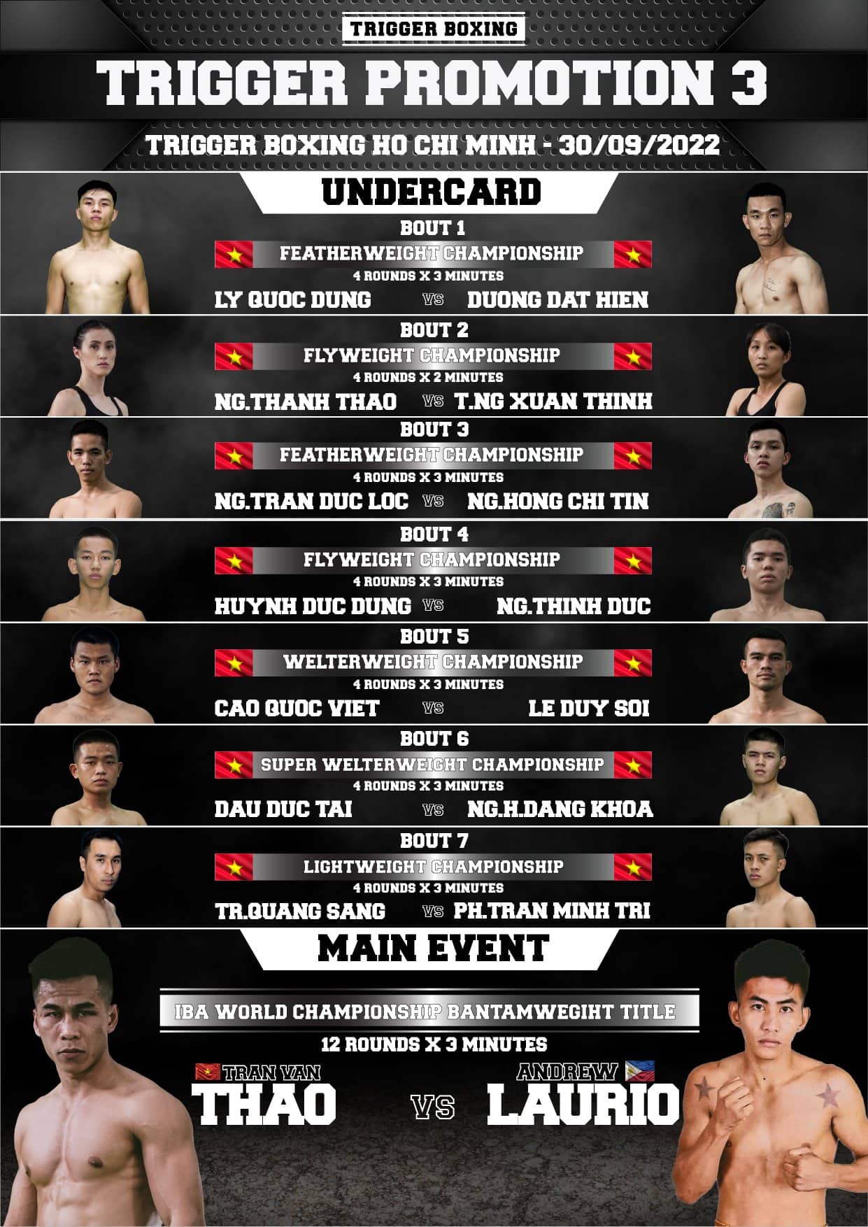 Lịch thi đấu, fight card Boxing IBA thế giới Trần Văn Thảo vs Andrew Laurio - Ảnh 1