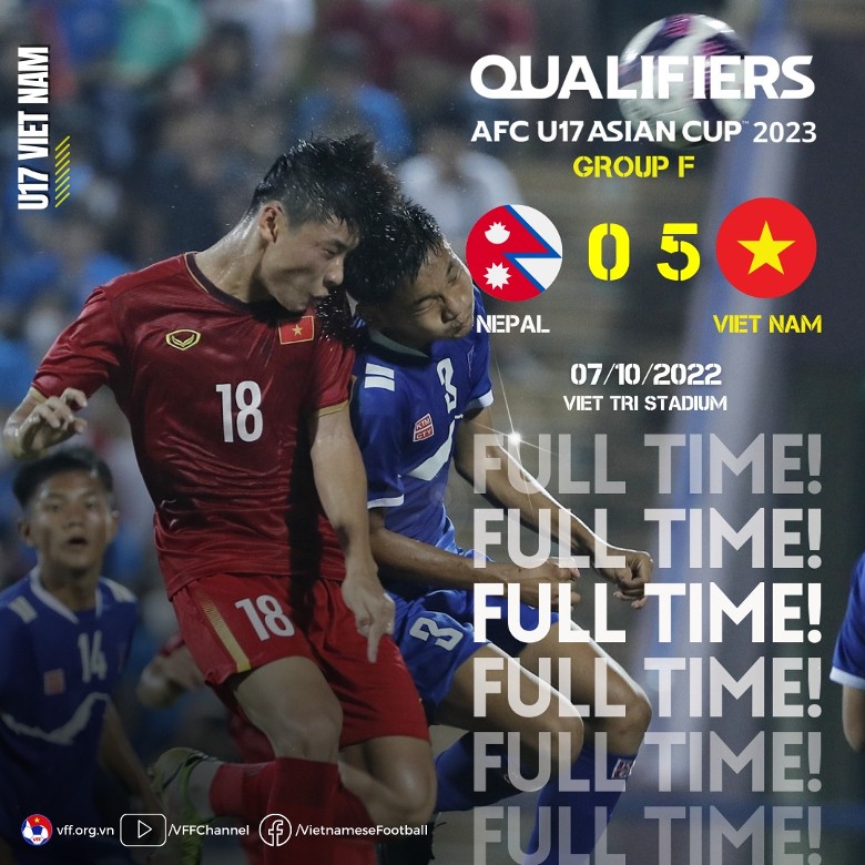 Kết quả U17 Việt Nam vs U17 Nepal: Xây chắc ngôi đầu trước đại chiến Thái Lan - Ảnh 1