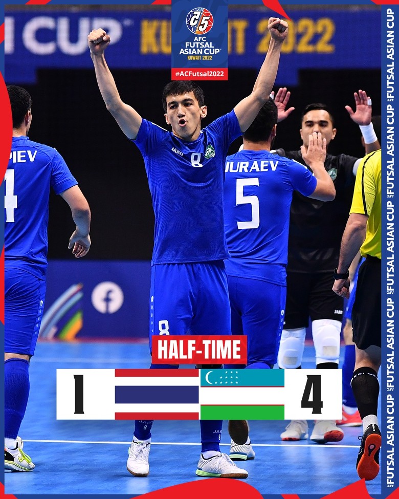 Thái Lan để thua 2-8 trước Uzbekistan ở trận tranh hạng Ba giải Futsal châu Á 2022 - Ảnh 1