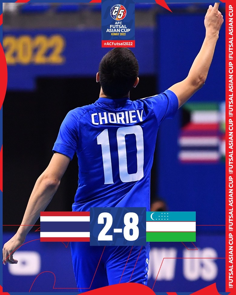 Thái Lan để thua 2-8 trước Uzbekistan ở trận tranh hạng Ba giải Futsal châu Á 2022 - Ảnh 2