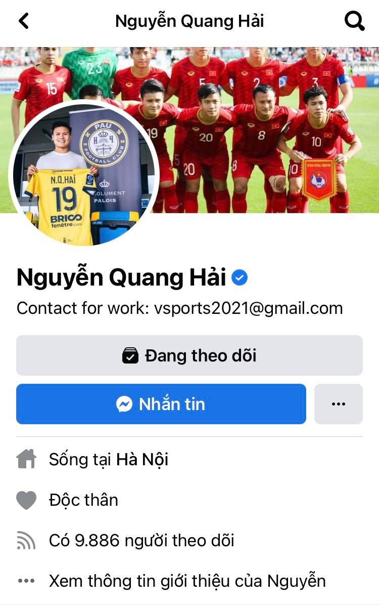 Tại sao trang Facebook Quang Hải chỉ còn 9886 người theo dõi? - Ảnh 1
