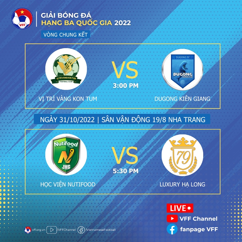 Lịch thi đấu vòng chung kết Hạng Ba QG 2022 - Ảnh 1