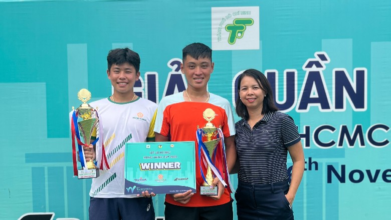 Vinh Hiển và Minh Phát vô địch nội dung đôi nam giải ITF J4 HCMC - Hưng Thịnh Cup 2022 - Ảnh 1